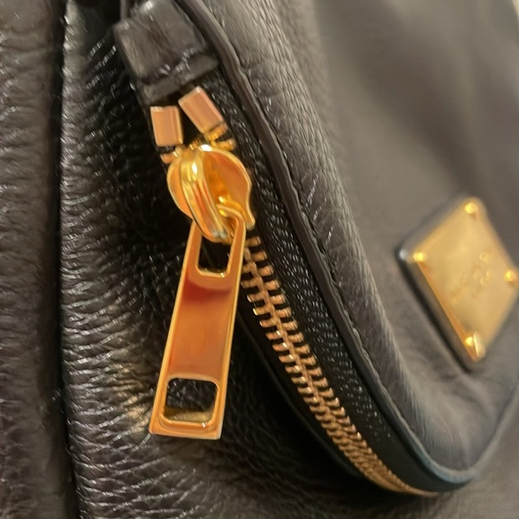 Marc Jacobs Black Backpack with Gold Accents